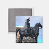 ウェリントン公爵の像と交通円錐 マグネット (正面/裏面)