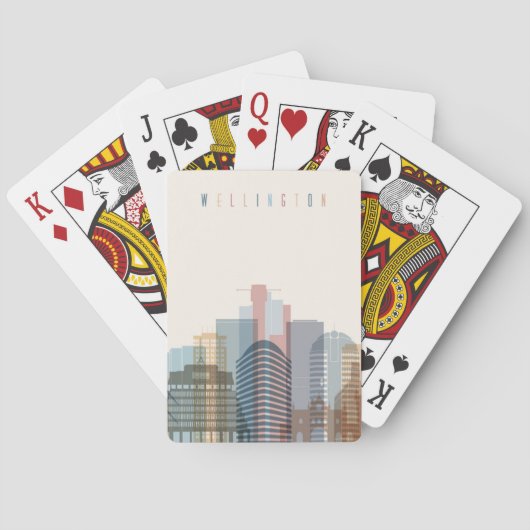 ウェリントン、ニュージーランド|都市スカイライン トランプ (裏面)