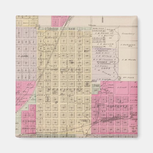 ウェリントン、ボーモント、ブレイナー、ベントン、カンザス州 マグネット (正面)