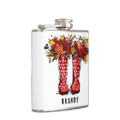 ウェリーレッドブーツ名前をカスタムする |スキットル フラスク (右)