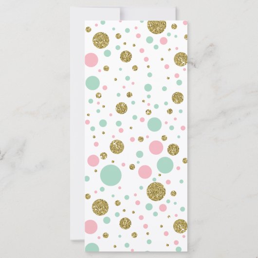 ウェルウィッシュカード、ベビーシャワー、フェイクグリッター (裏面)