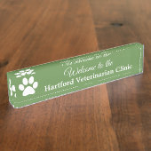 ウェルカパーソナライズされたム獣医ネームプレートサイン デスクネームプレート (側面)