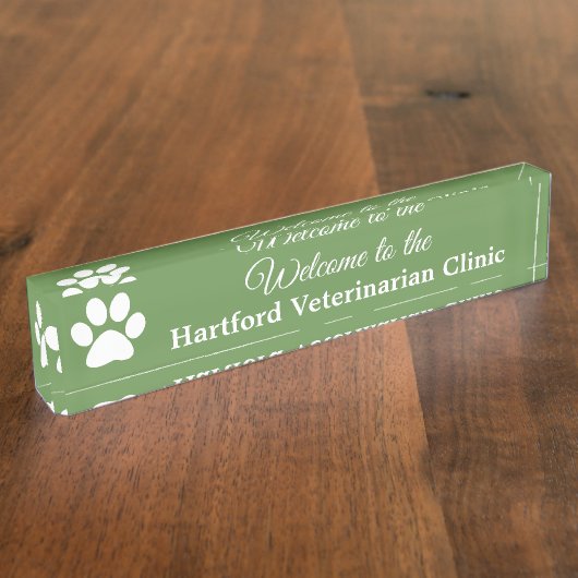 ウェルカパーソナライズされたム獣医ネームプレートサイン デスクネームプレート (側面)