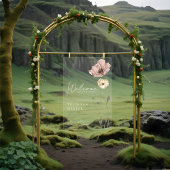 ウェルカムアイスランドウォーターカラーアイスランドポピーの花 アクリルサイン