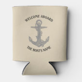 ウェルカムアウ航海のォートの挨拶いかりと名前 缶クーラー (正面)