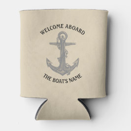 ウェルカムアウ航海のォートの挨拶いかりと名前 缶クーラー