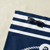 ウェルカムアウ航海のトいかりロープボート名 ビーチタオル (インサイチュ)