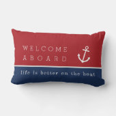 ウェルカムアウ航海のトいかり枕パーソナライズされた ランバークッション (裏面)