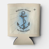 ウェルカムアウ航海のントのグリーティングボート名 –  缶クーラー (正面)