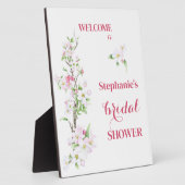 ウェルカムアップルブロッサムブライダルシャワーパーソナライズド フォトプラーク (側面)
