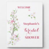 ウェルカムアップルブロッサムブライダルシャワー パーソナライズされた フォトプラーク (正面)