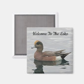 ウェルカムアヒル写真ウィゲオンカームウォーターレイクハウス マグネット (正面/裏面)