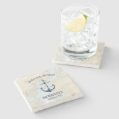 ウェルカムアボード🌊チェサピーク湾航海のヴィンテージ ストーンコースター (横)