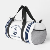 ウェルカムアボードハートいかりボート名モノグラム ダッフルバッグ (右コーナー)