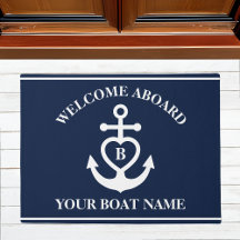 ウェルカムアボードハートいかりボート名モノグラム