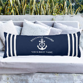 ウェルカムアボードハートいかりボート名モノグラム ボディピロー