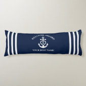 ウェルカムアボードハートいかりボート名モノグラム ボディピロー (正面)