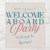 ウェルカムアボードパーティーモダン-軍隊キックオフ ワインラベル (シングルラベル)