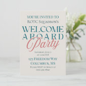 ウェルカムアボードパーティー-モダン Serif軍隊 招待状 (スタンド正面)