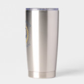 ウェルカムアボードボートネームいかり金ゴールドローレルネイビー 保温保冷タンブラー (背面)