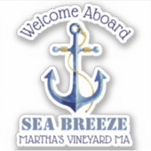 ウェルカムアボードボート⛵ネーム航海のいかりシール シール (正面)