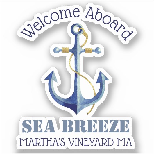 ウェルカムアボードボート⛵ネーム航海のいかりシール シール (正面)