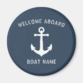 ウェルカムアボードヴィンテージ航海のいかりボート名 マグネット (正面)