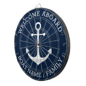 ウェルカムアボード海軍の白航海のいかり名 ダーツボード (正面右)