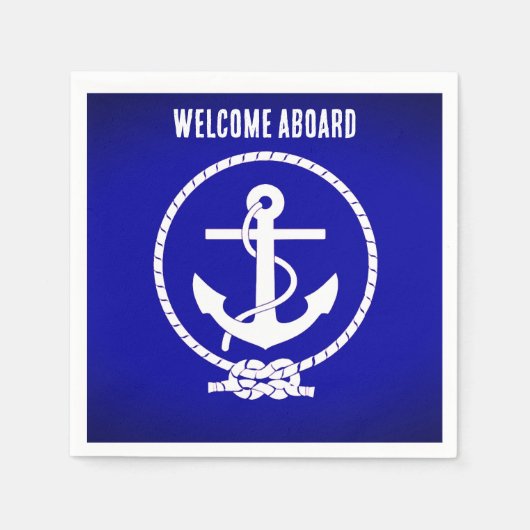 ウェルカムアボード紙パーティーナプキンズ スタンダードカクテルナプキン (正面)