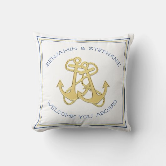 ウェルカムアボード船いかり装飾用クッション クッション (正面)