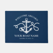 ウェルカムアボード船の名前航海のいかり海軍 ドアマット (正面)