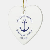 ウェルカムアボード青い白いカスタムいかり セラミックオーナメント (左)