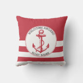ウェルカムアボード – ダークレッド⚓航海のいかり アウトドアクッション (裏面)