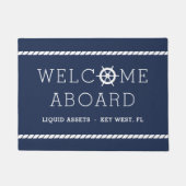 ウェルカムアボード |ボートパーソナライズされた名の書式 ドアマット (正面)