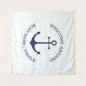 ウェルカムアボード　海の錨　カスタムボート名 タペストリー (正面(横))