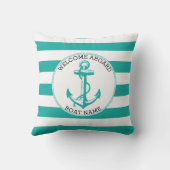 ウェルカムアボード – ⚓航海のいかり-ティール（緑がかった色） アウトドアクッション (裏面)