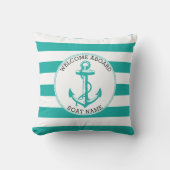 ウェルカムアボード – ⚓航海のいかり-ティール（緑がかった色） アウトドアクッション (正面)