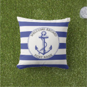 ウェルカムアボード – ⚓航海のいかり- Dark Blue アウトドアクッション (芝生)