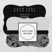 ウェルカムアボード(damask) 招待状 (正面/裏面)