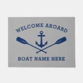 ウェルカムアボー航海のドいかりクロスOars Gray ドアマット (正面)