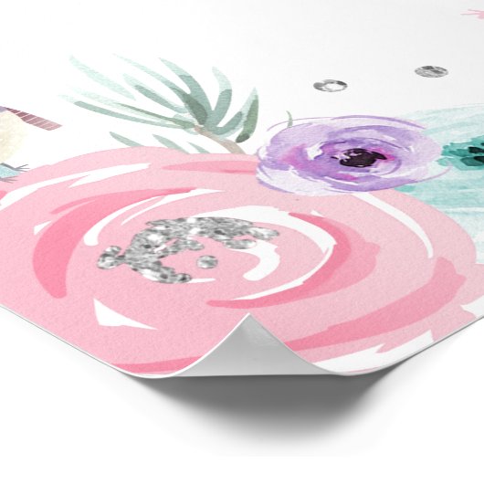 ウェルカムウィンターオネダーランドガールフローラ誕生日 ポスター (角)