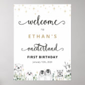 ウェルカムウィンターオンダーランドアニマルズ誕生日 ポスター (正面)