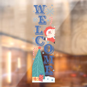 ウェルカムウィンターホリデーズクリスマスキュートサンタツリー ウィンドウサイン (シート2)