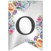 ウェルカムウェディングパカラフルーティーモダン花 バンティングフラッグ (第2の旗)