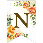 ウェルカムウェディングパーティオレンジイエローレッドフローラ バンティングフラッグ (第3の旗)