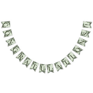 ウェルカムウェディングパーティグリーン葉フローラ バンティングフラッグ