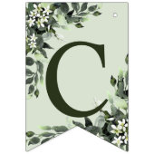 ウェルカムウェディングパーティグリーン葉フローラ バンティングフラッグ (第1の旗)