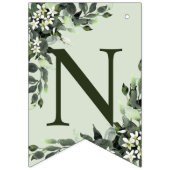 ウェルカムウェディングパーティグリーン葉フローラ バンティングフラッグ (第3の旗)