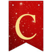 ウェルカムウェディングパーティゴールデンバードハート赤シャイニー バンティングフラッグ (第1の旗)