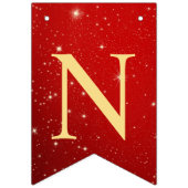 ウェルカムウェディングパーティゴールデンバードハート赤シャイニー バンティングフラッグ (第3の旗)